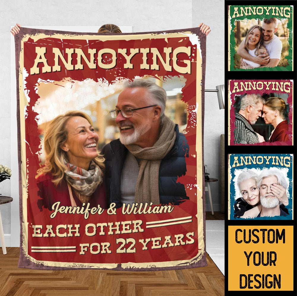 Annoying Each Other Photo - Personalized Blanket - Best Gift For Wife, Husband - Giftago
