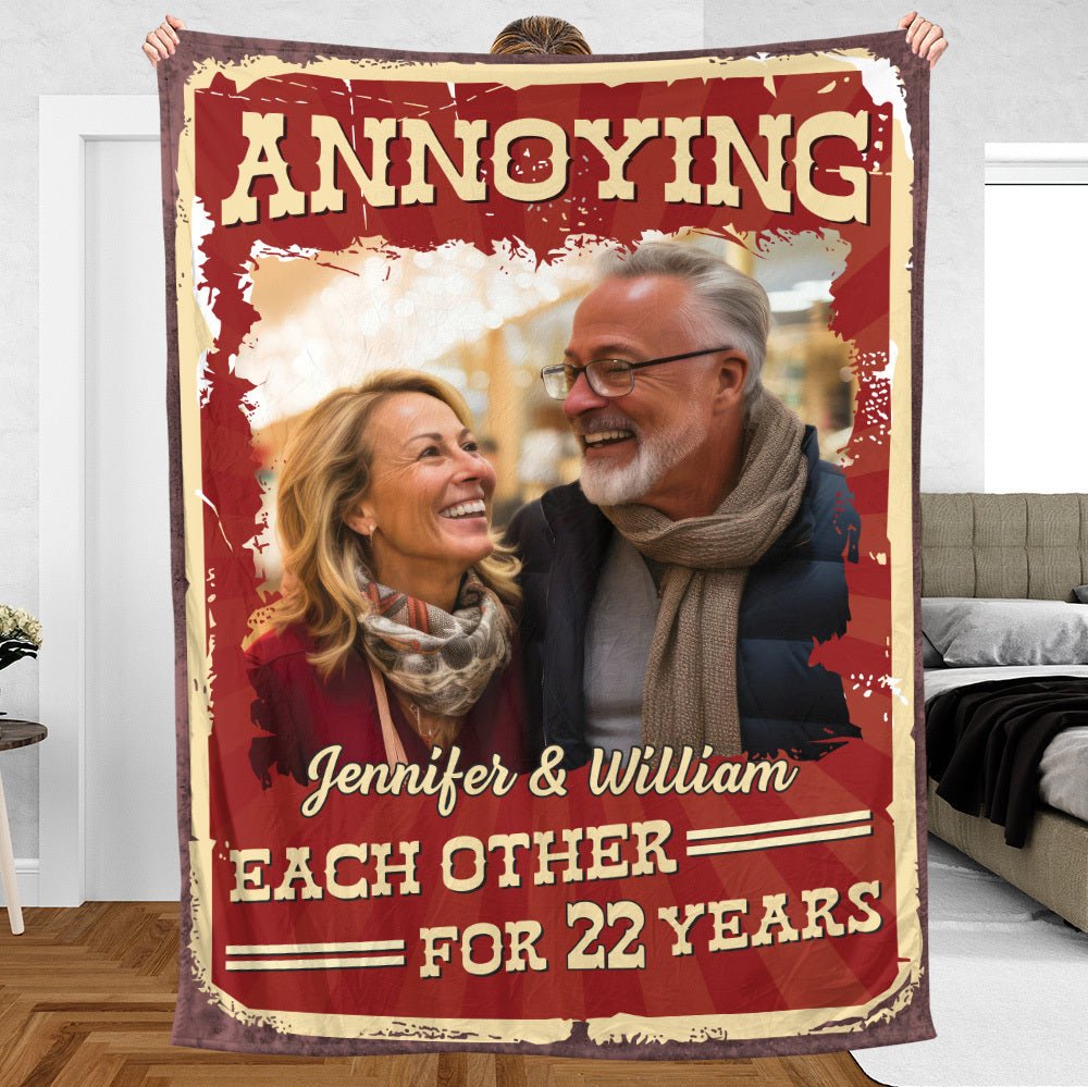Annoying Each Other Photo - Personalized Blanket - Best Gift For Wife, Husband - Giftago