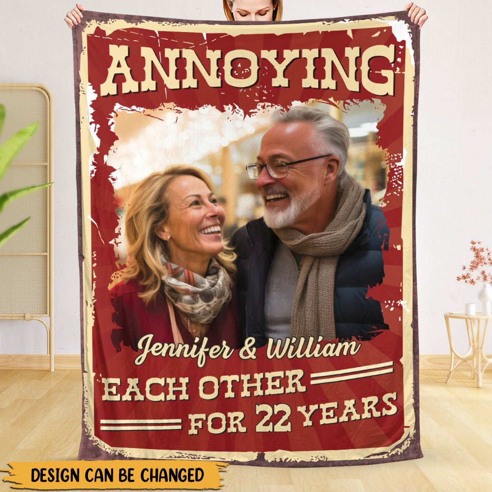Annoying Each Other Photo - Personalized Blanket - Best Gift For Wife, Husband - Giftago