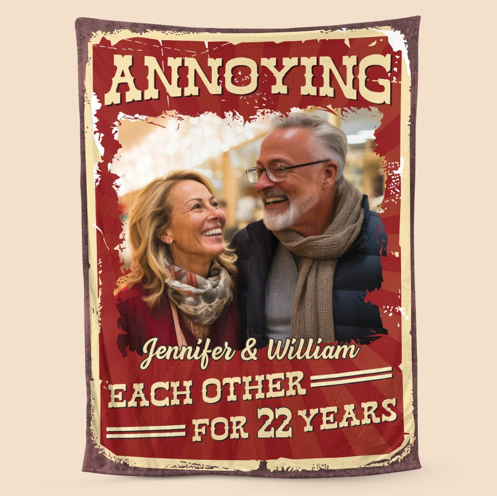 Annoying Each Other Photo - Personalized Blanket - Best Gift For Wife, Husband - Giftago