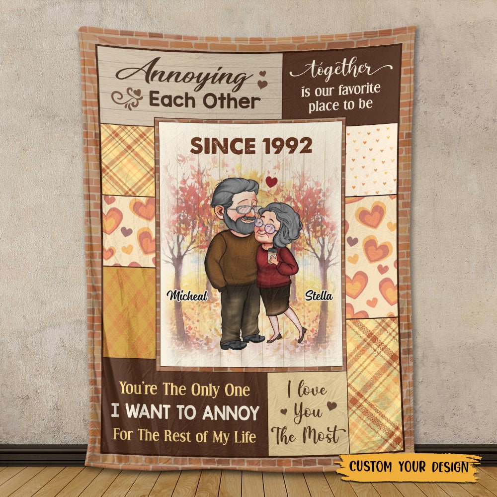 Annoying Each Other Since Old Couple - Personalized Blanket - Best Gift For Your Wife Or Husband - Giftago