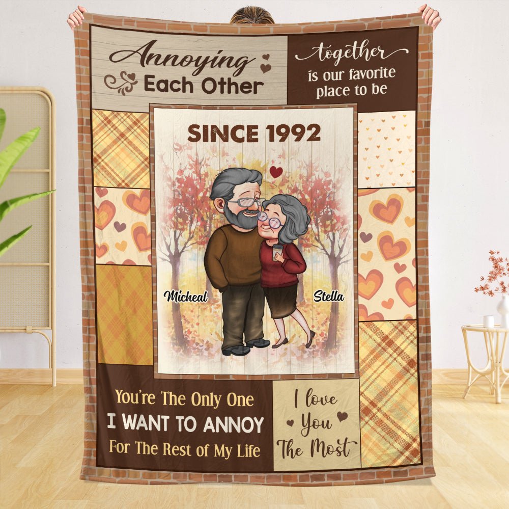 Annoying Each Other Since Old Couple - Personalized Blanket - Best Gift For Your Wife Or Husband - Giftago