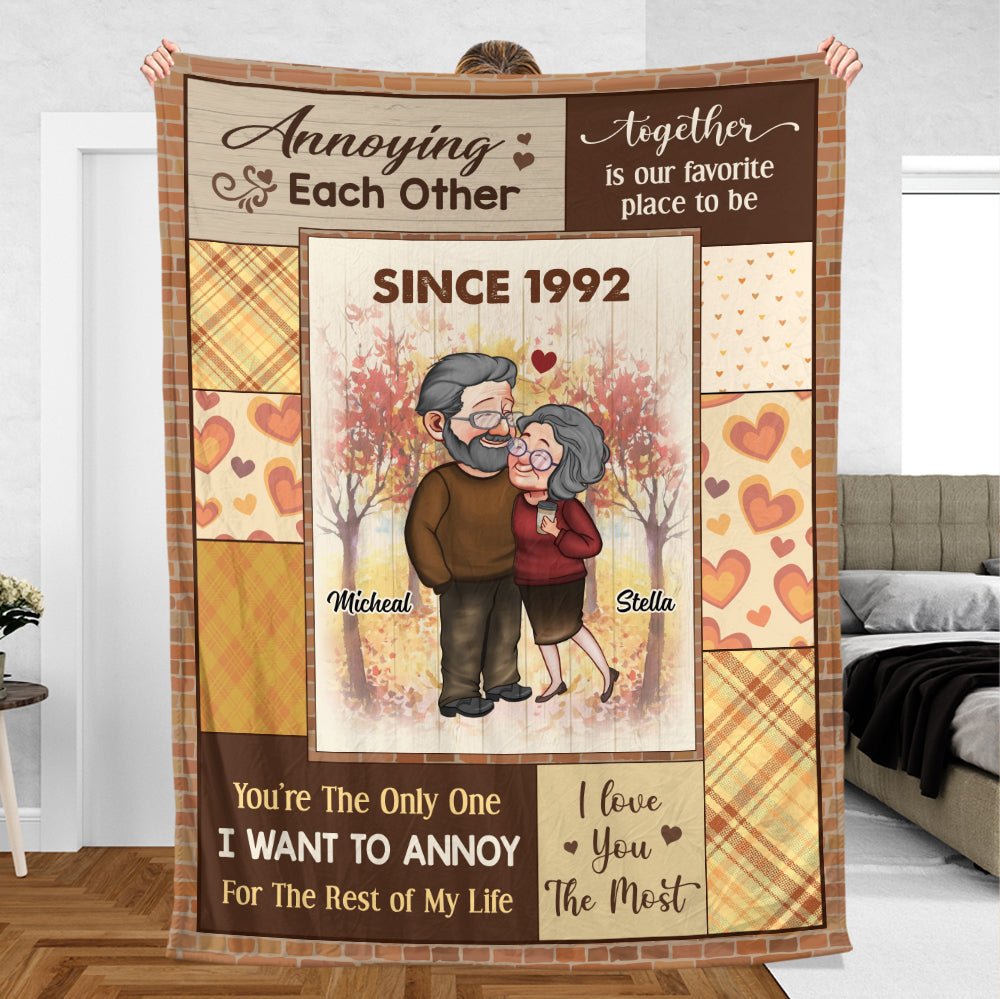 Annoying Each Other Since Old Couple - Personalized Blanket - Best Gift For Your Wife Or Husband - Giftago
