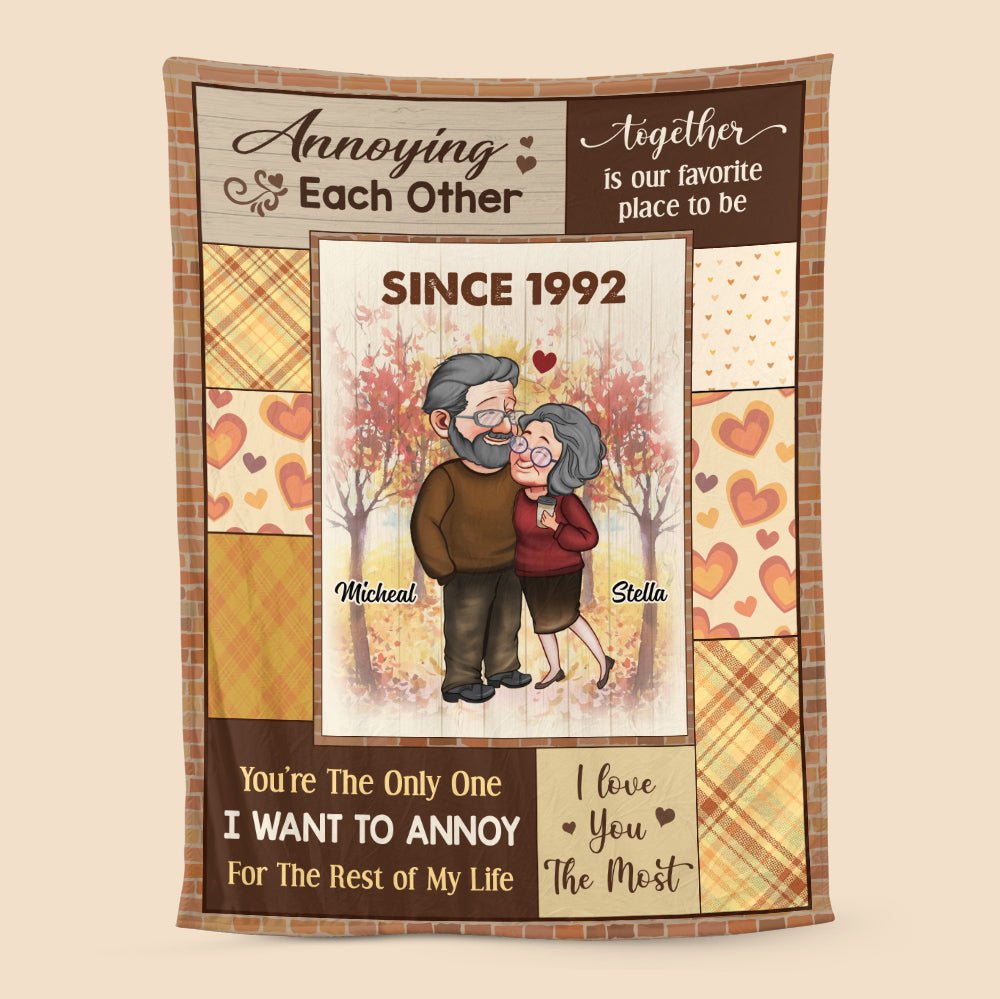 Annoying Each Other Since Old Couple - Personalized Blanket - Best Gift For Your Wife Or Husband - Giftago