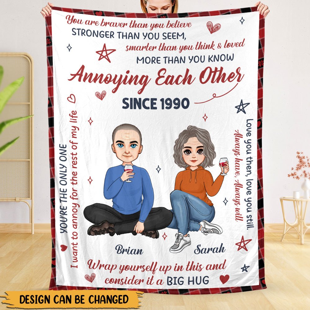 Annoying Each Other Since - Personalized Blanket - Meaningful Gift For Couple - Giftago