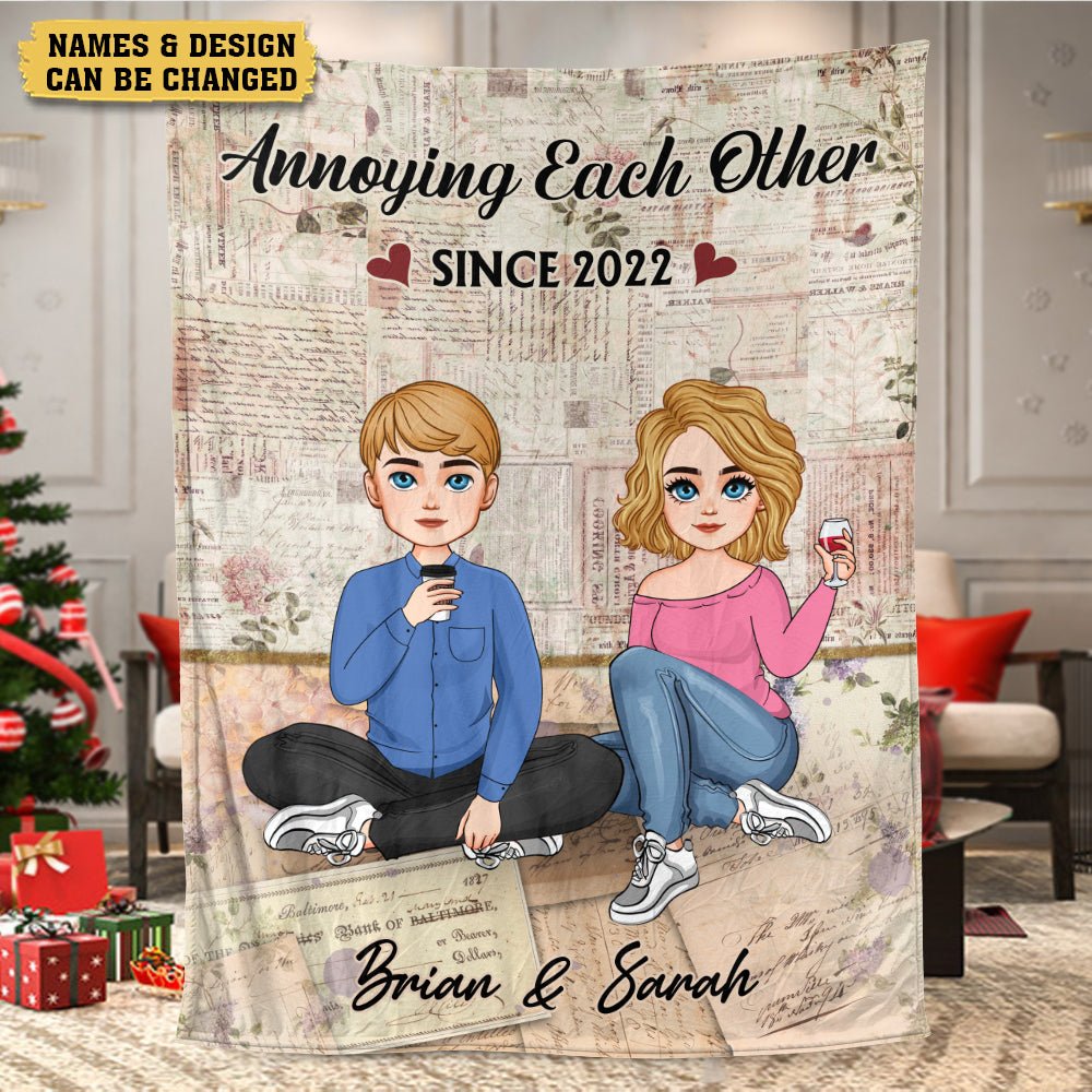 Annoying Each Other Vintage - Personalized Blanket - Best Gift For Couple - Giftago