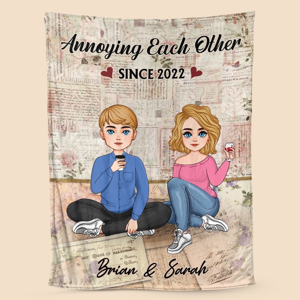 Annoying Each Other Vintage - Personalized Blanket - Best Gift For Couple - Giftago