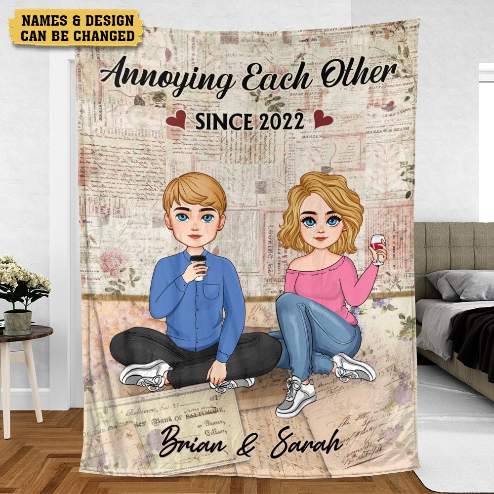 Annoying Each Other Vintage - Personalized Blanket - Best Gift For Couple - Giftago