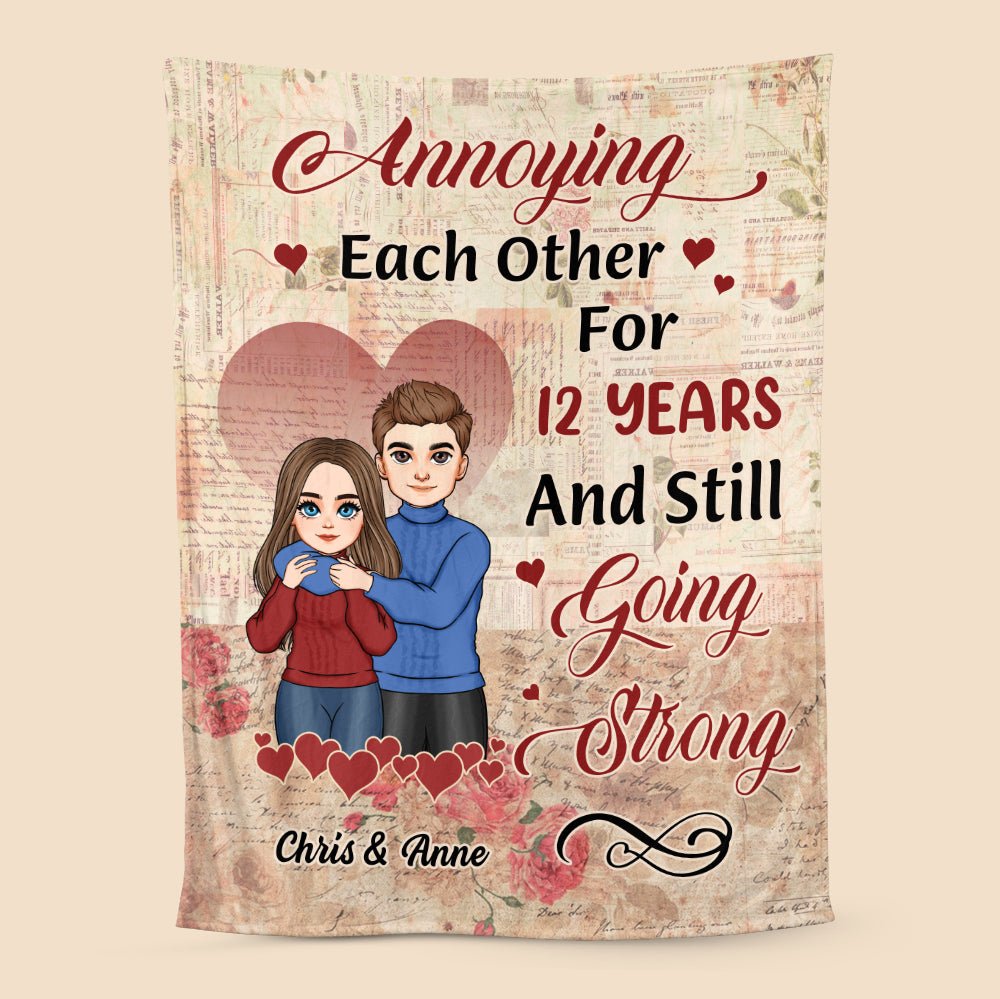 Annoying Each Other Vintage - Personalized Blanket - Meaningful Gift For Valentine, For Couple - Giftago