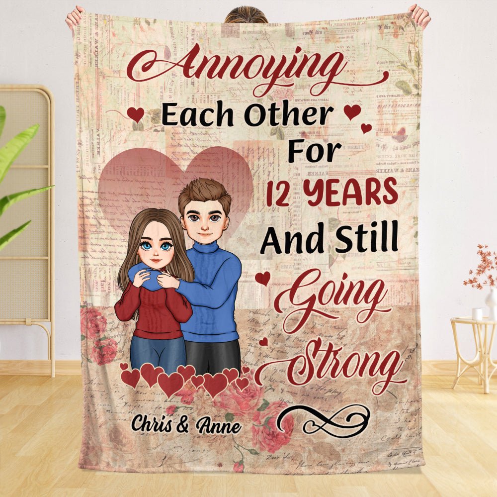 Annoying Each Other Vintage - Personalized Blanket - Meaningful Gift For Valentine, For Couple - Giftago
