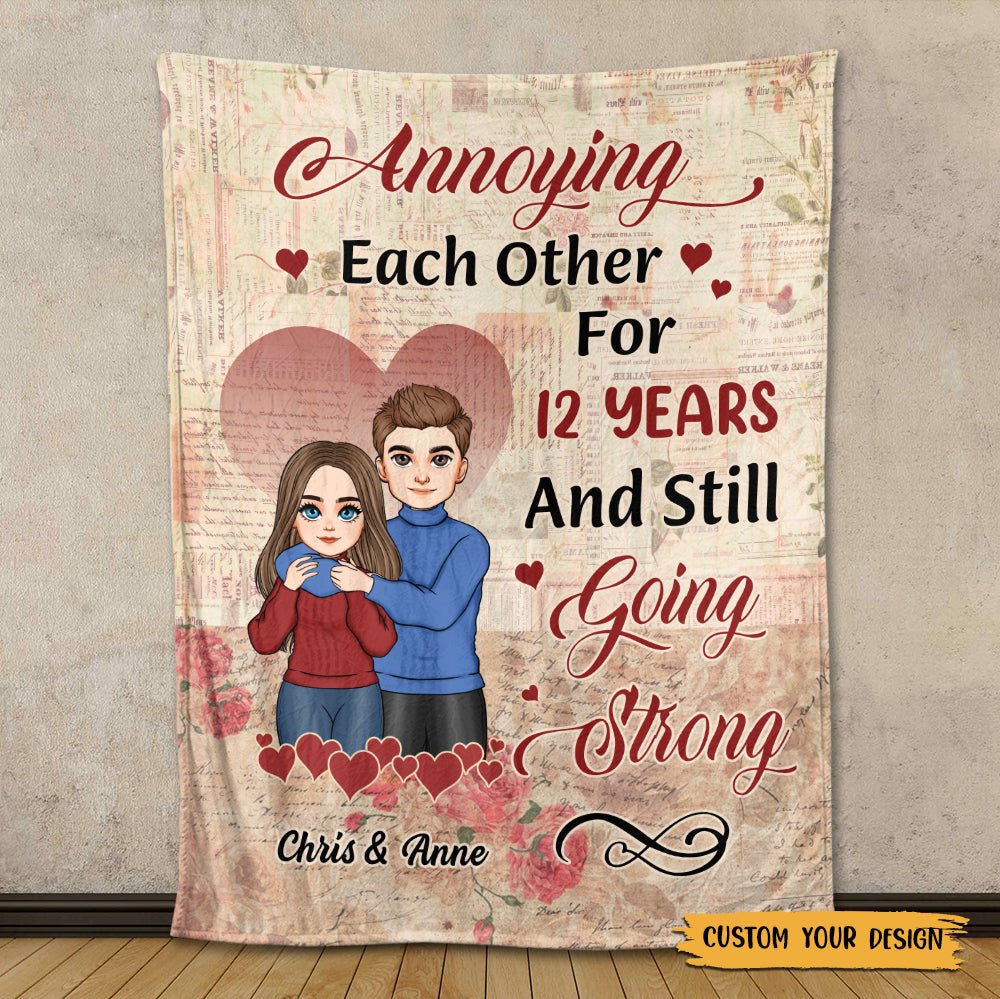 Annoying Each Other Vintage - Personalized Blanket - Meaningful Gift For Valentine, For Couple - Giftago