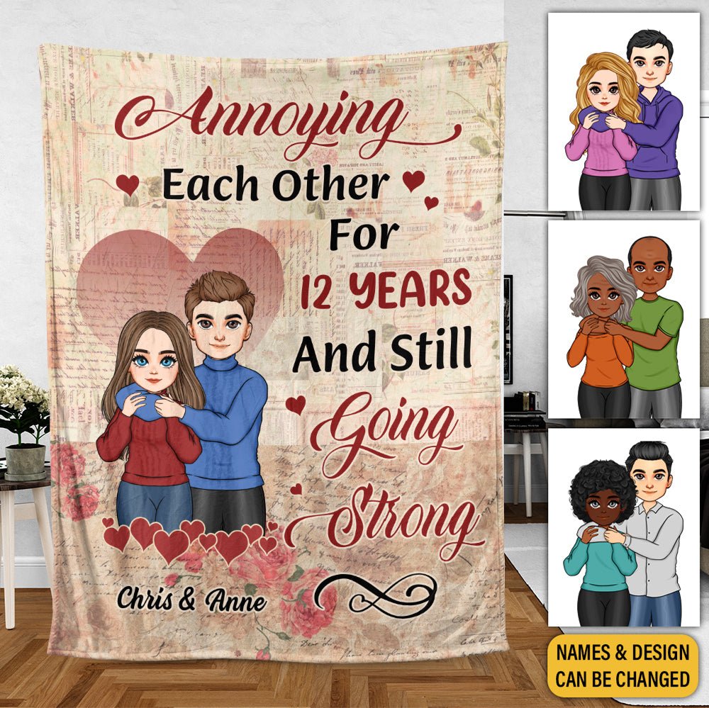 Annoying Each Other Vintage - Personalized Blanket - Meaningful Gift For Valentine, For Couple - Giftago