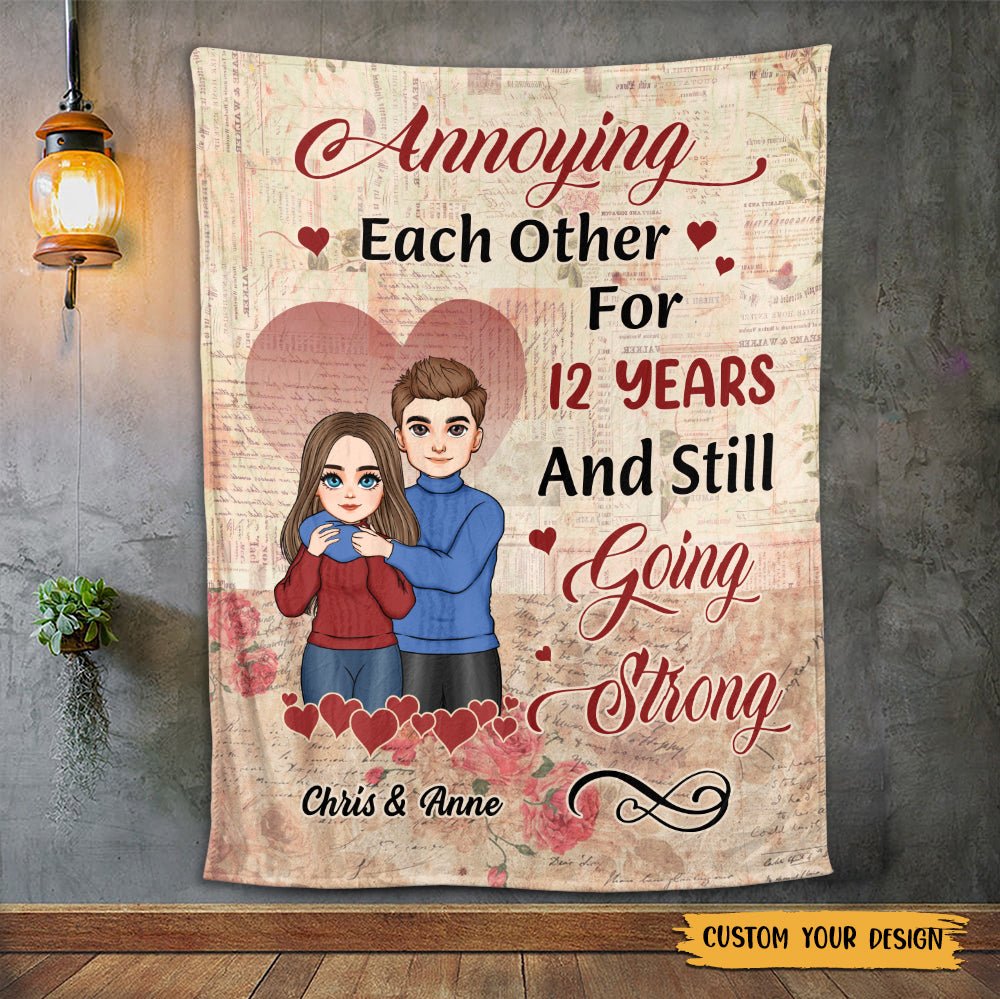 Annoying Each Other Vintage - Personalized Blanket - Meaningful Gift For Valentine, For Couple - Giftago