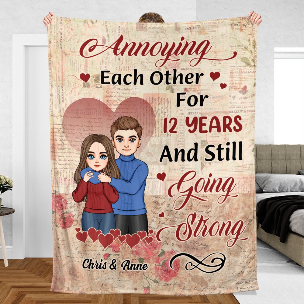 Annoying Each Other Vintage - Personalized Blanket - Meaningful Gift For Valentine, For Couple - Giftago