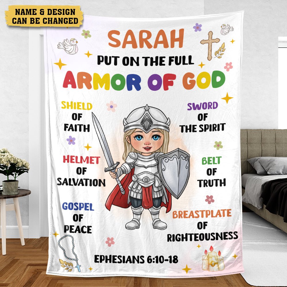 Armor Of God Kid - Personalized Blanket - Meaningful Gift For Birthday - Giftago