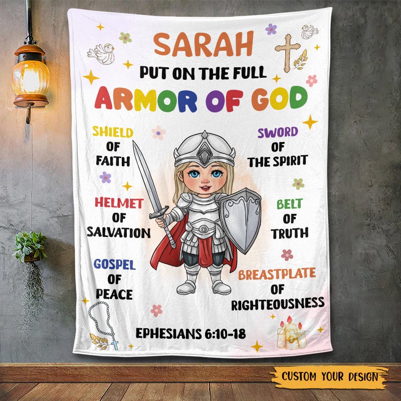 Armor Of God Kid - Personalized Blanket - Meaningful Gift For Birthday - Giftago