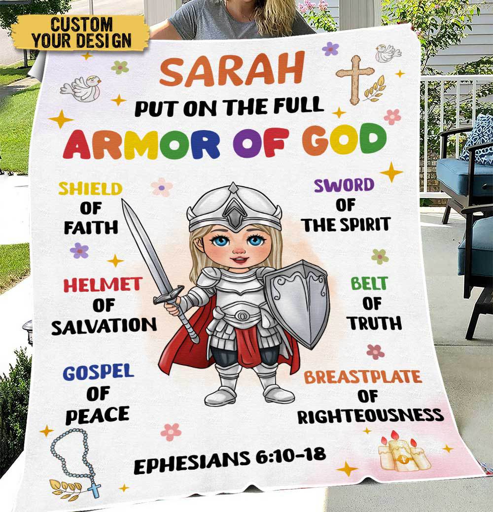 Armor Of God Kid - Personalized Blanket - Meaningful Gift For Birthday - Giftago