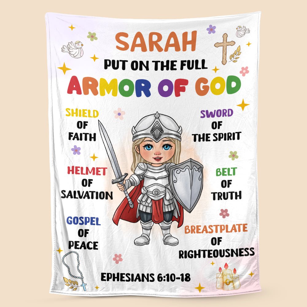 Armor Of God Kid - Personalized Blanket - Meaningful Gift For Birthday - Giftago