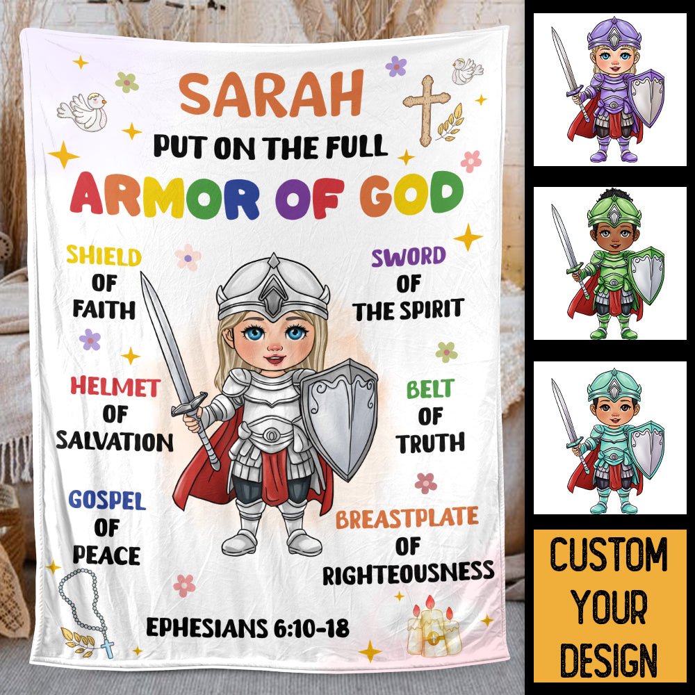 Armor Of God Kid - Personalized Blanket - Meaningful Gift For Birthday - Giftago