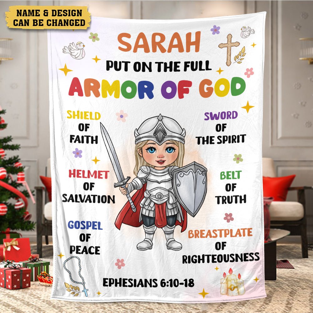 Armor Of God Kid - Personalized Blanket - Meaningful Gift For Birthday - Giftago