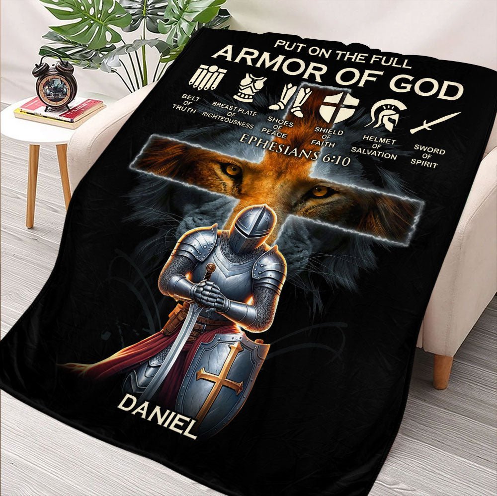 Armor Of God Lion Blanket - Personalized Blanket