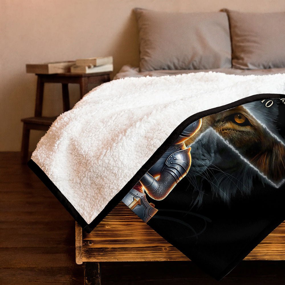 Armor Of God Lion Blanket - Personalized Blanket