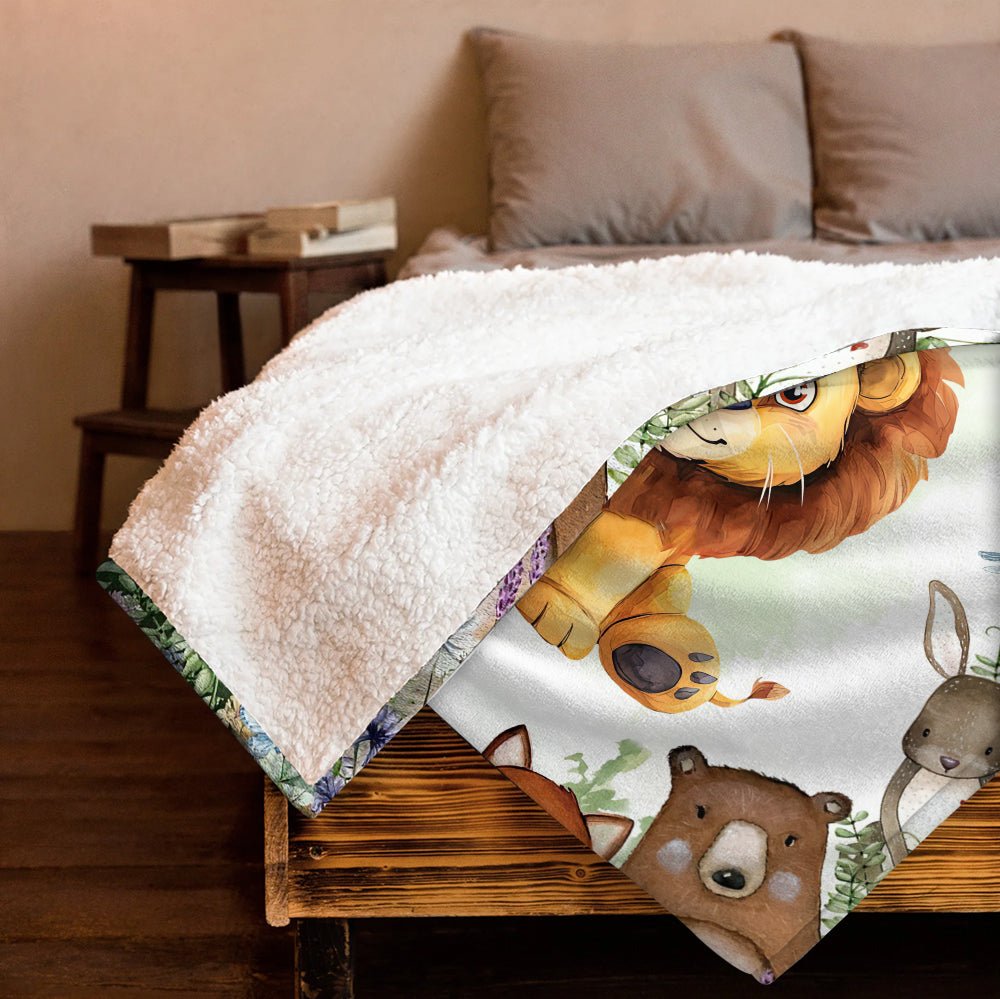 Baby Animal First Blanket - Personalized Blanket - Giftago