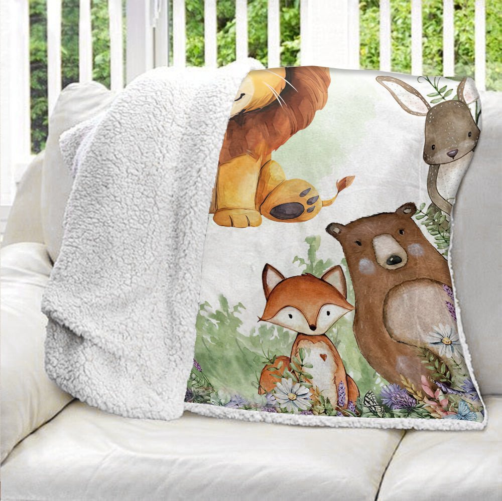 Baby Animal First Blanket - Personalized Blanket - Giftago