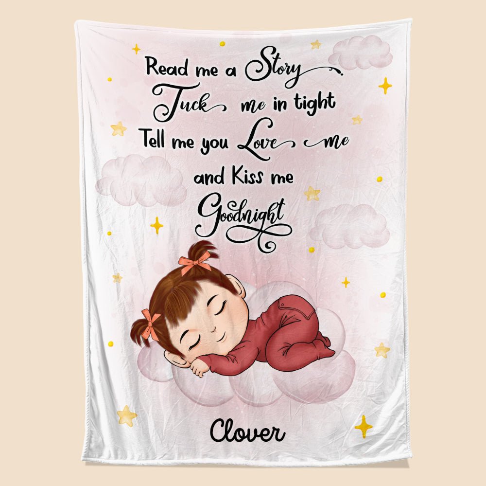 Baby Kiss Me Goodnight - Personalized Blanket - Giftago