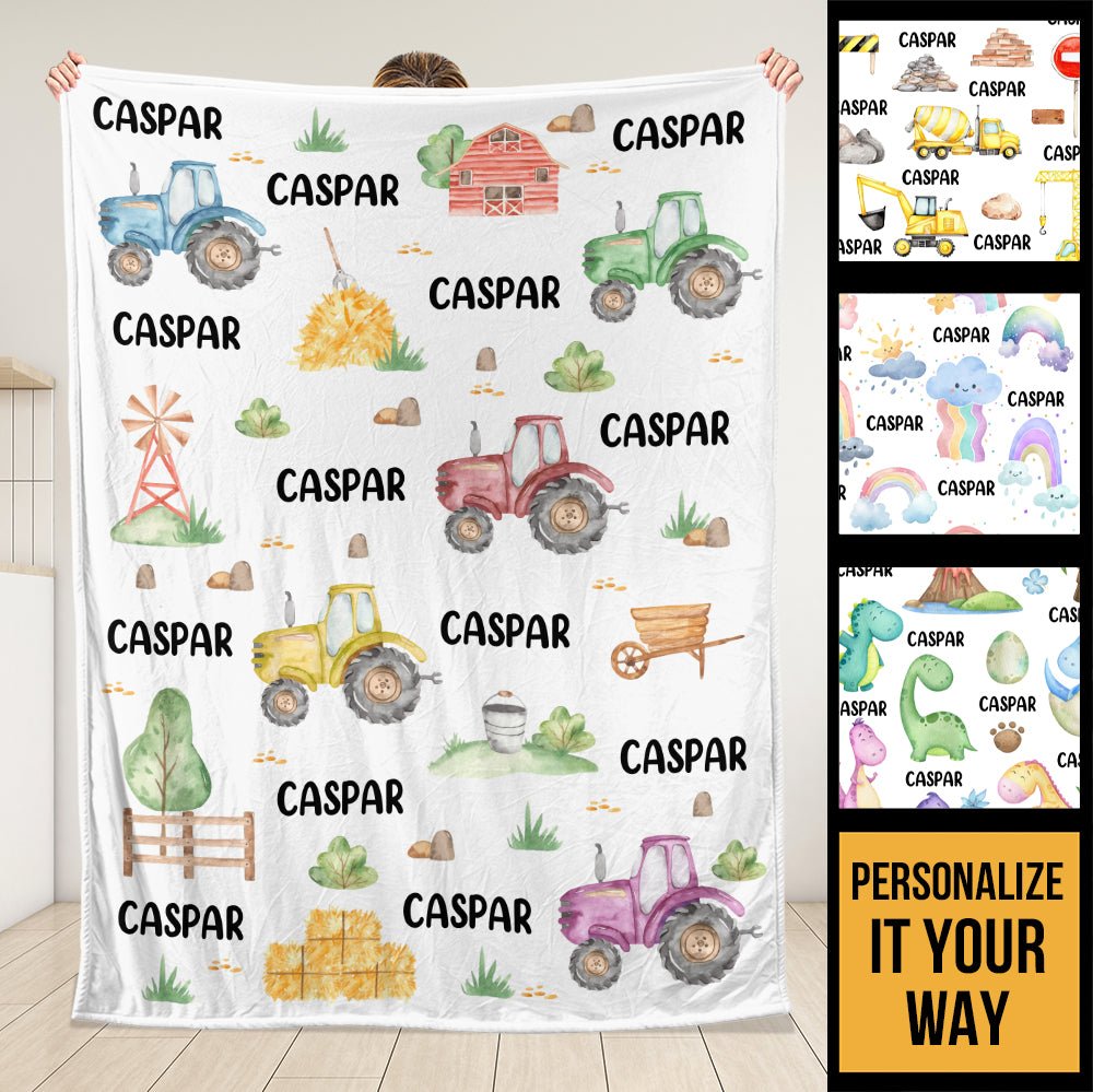Baby With Colorful & Playful World - Personalized Blanket - Giftago