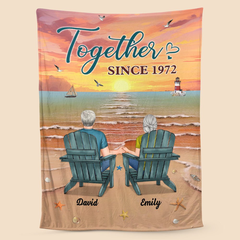 Back View Couple - Personalized Blanket - Meaningful Gift For Valentine, For Couple - Giftago