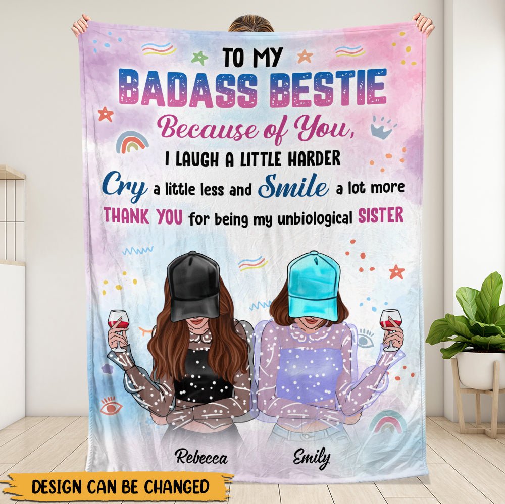 Badass Bestie Blanket - Personalized Blanket - Giftago