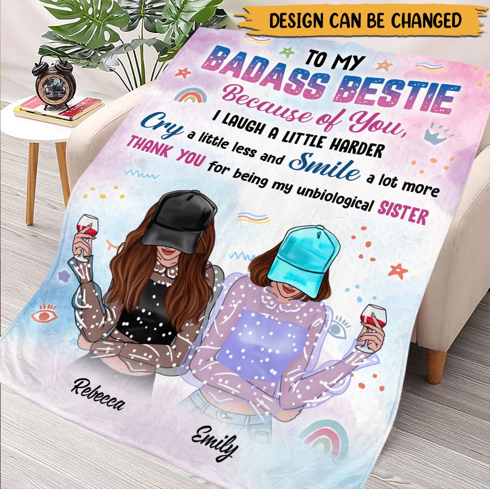 Badass Bestie Blanket - Personalized Blanket - Giftago