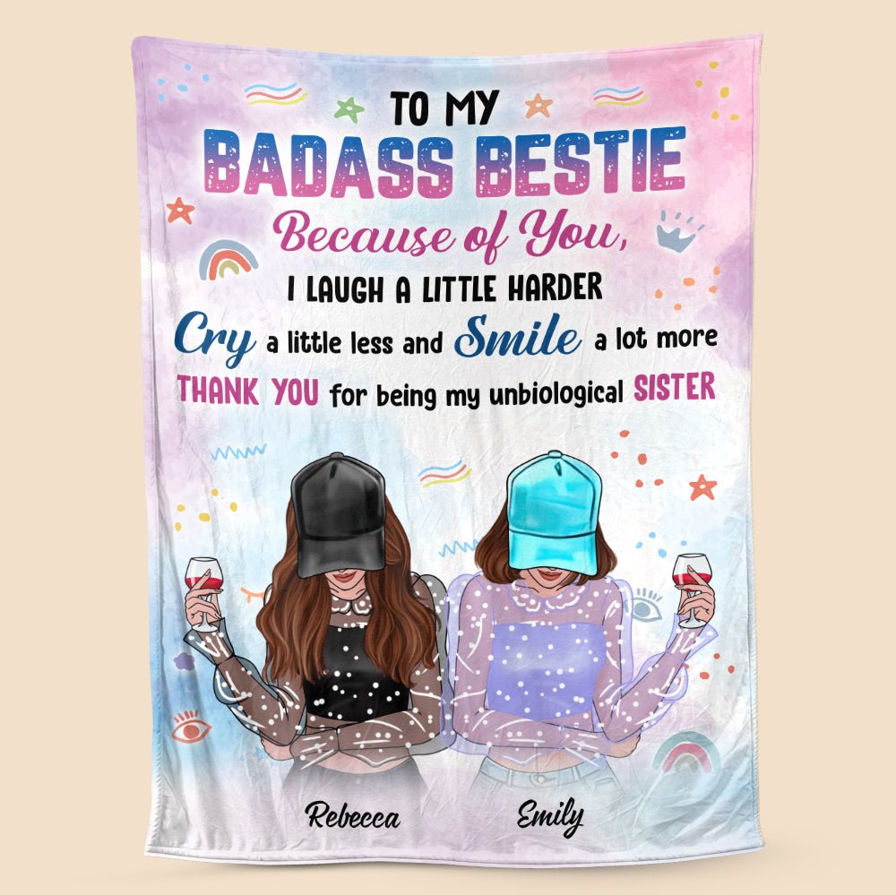 Badass Bestie Blanket - Personalized Blanket - Giftago
