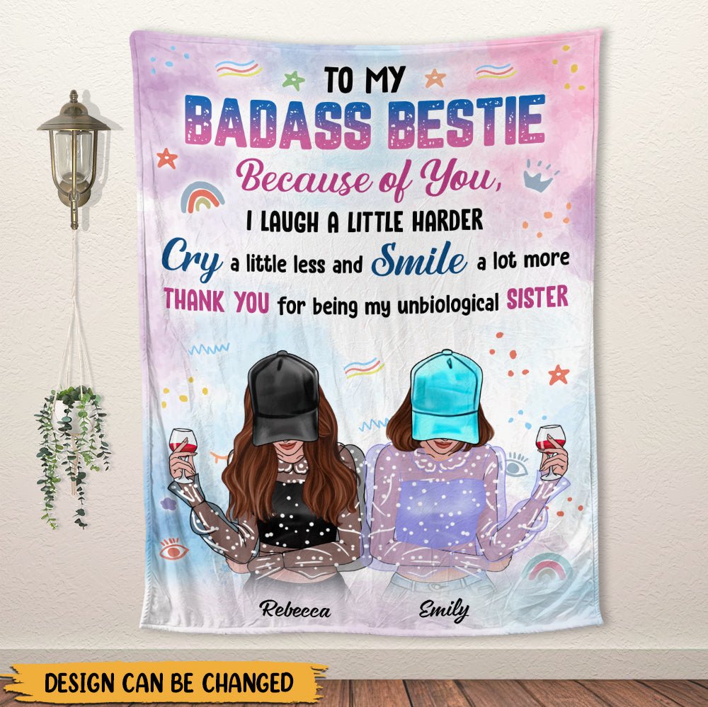 Badass Bestie Blanket - Personalized Blanket - Giftago