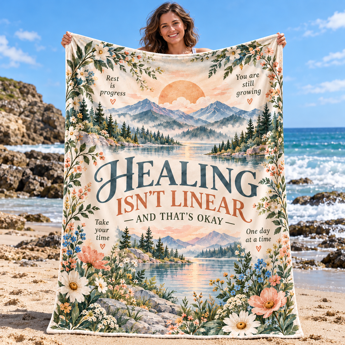 Still Waters Healing Isn’t Linear Affirmation Blanket