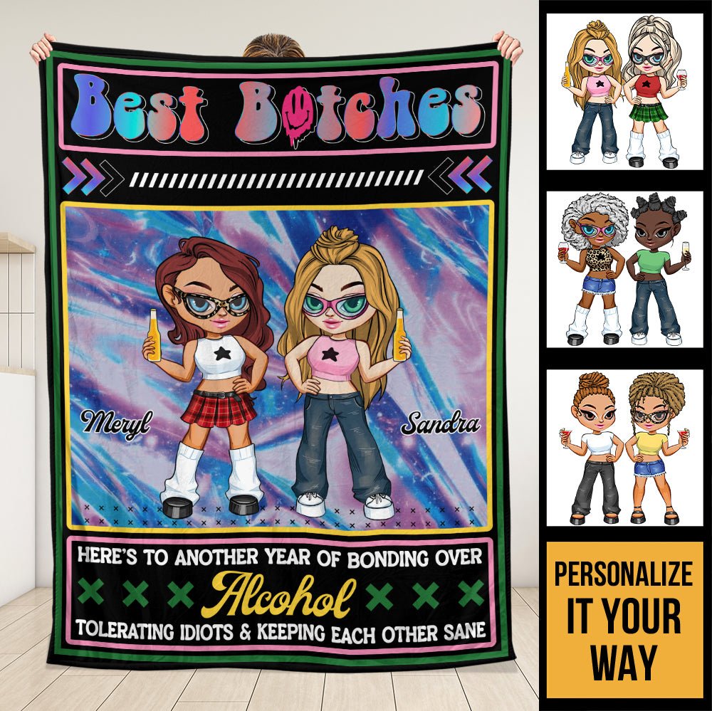 Best Bitches - Personalized Blanket - Giftago