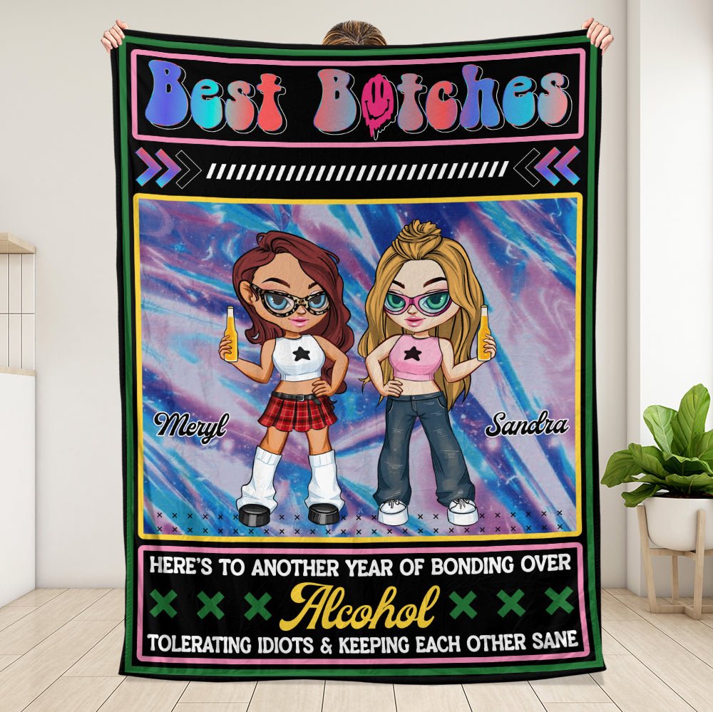 Best Bitches - Personalized Blanket - Giftago