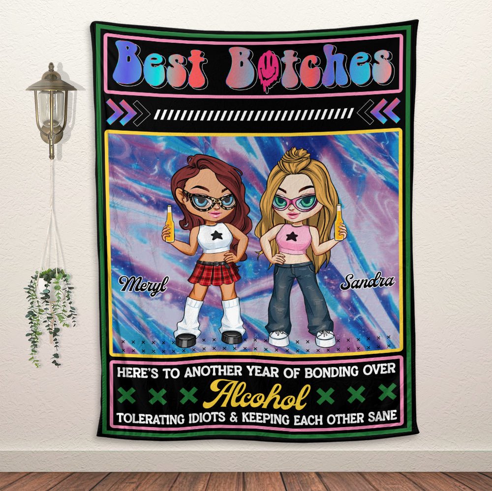 Best Bitches - Personalized Blanket - Giftago