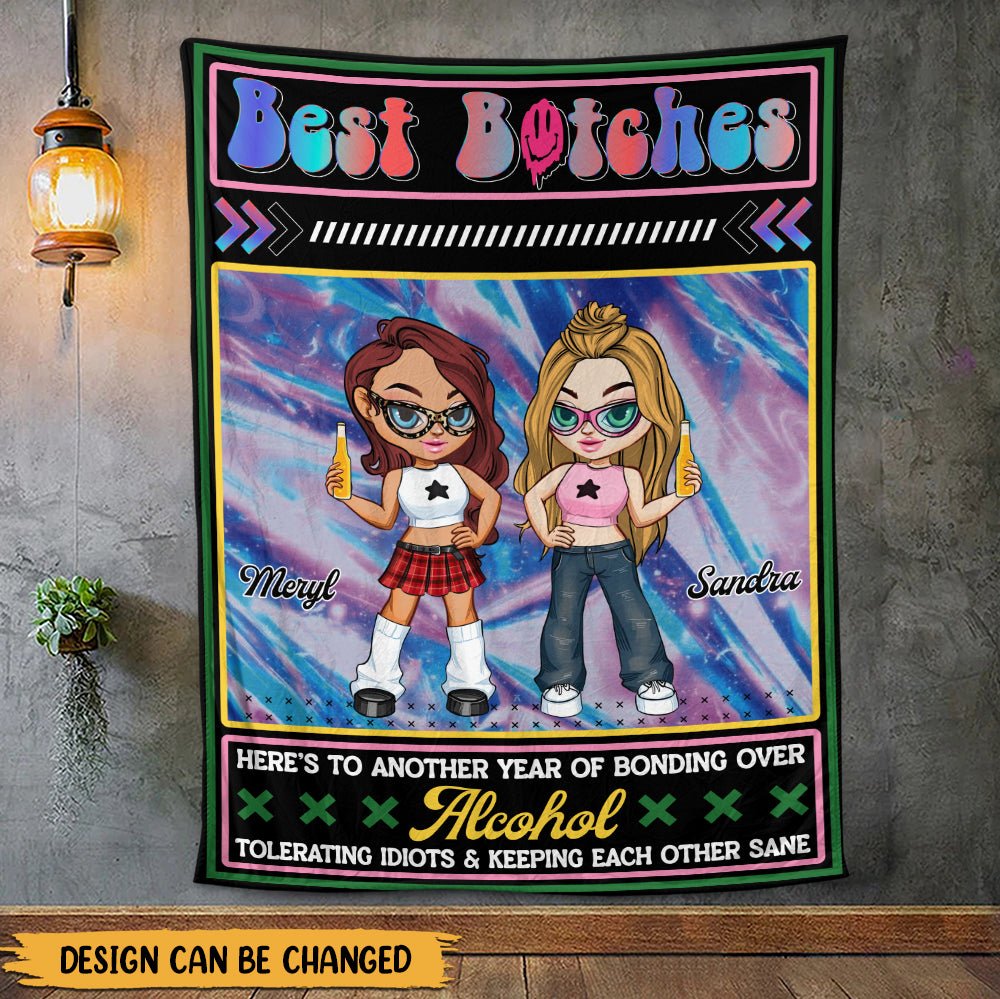 Best Bitches - Personalized Blanket - Giftago