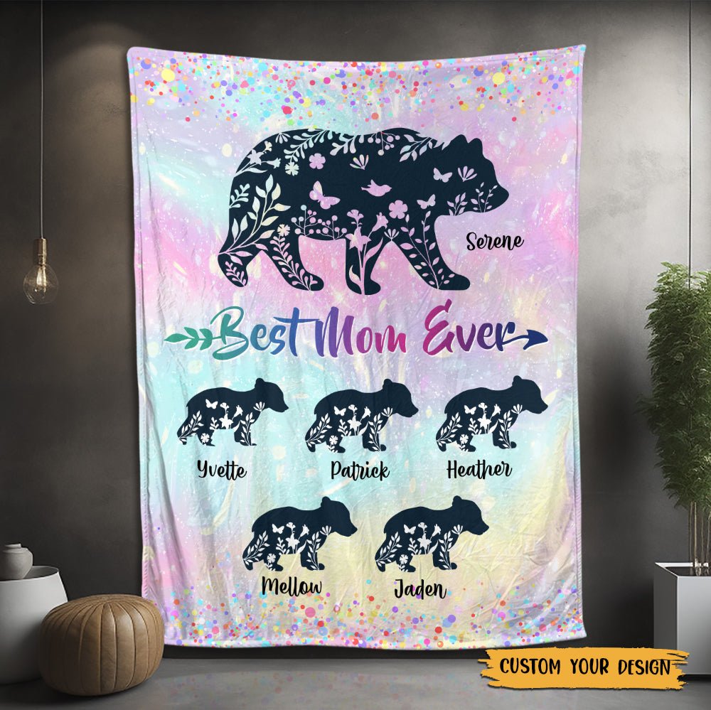 Best Mom Ever Colors - Personalized Blanket - Best Gift For Mother - Giftago
