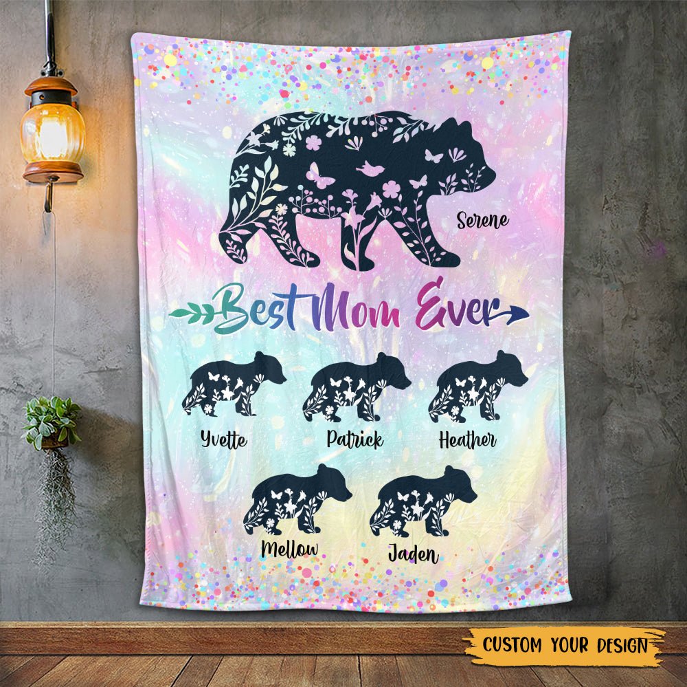Best Mom Ever Colors - Personalized Blanket - Best Gift For Mother - Giftago