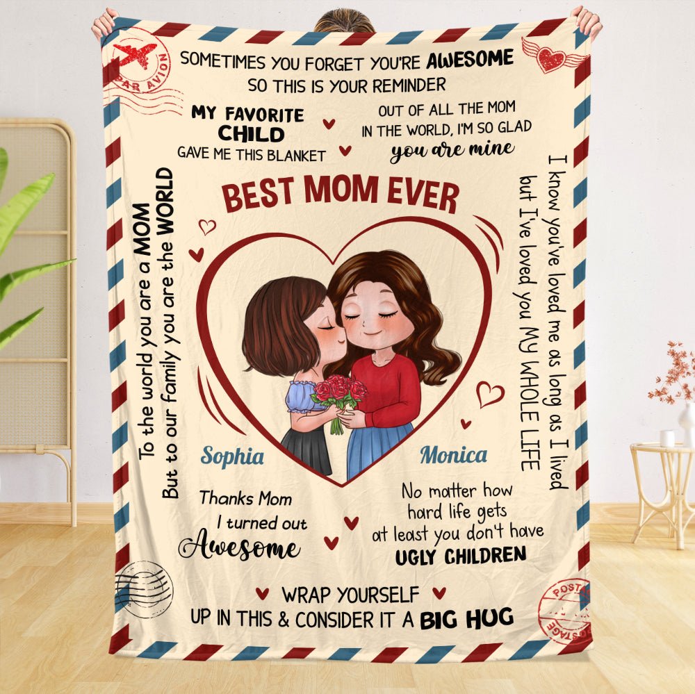 Best Mom Ever - Personalized Blanket - Best Gift For Mom - Giftago