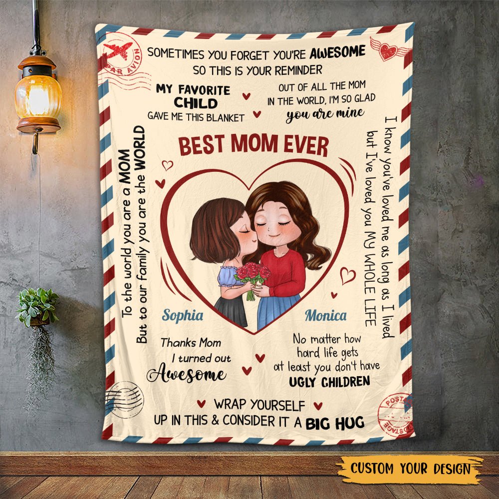 Best Mom Ever - Personalized Blanket - Best Gift For Mom - Giftago