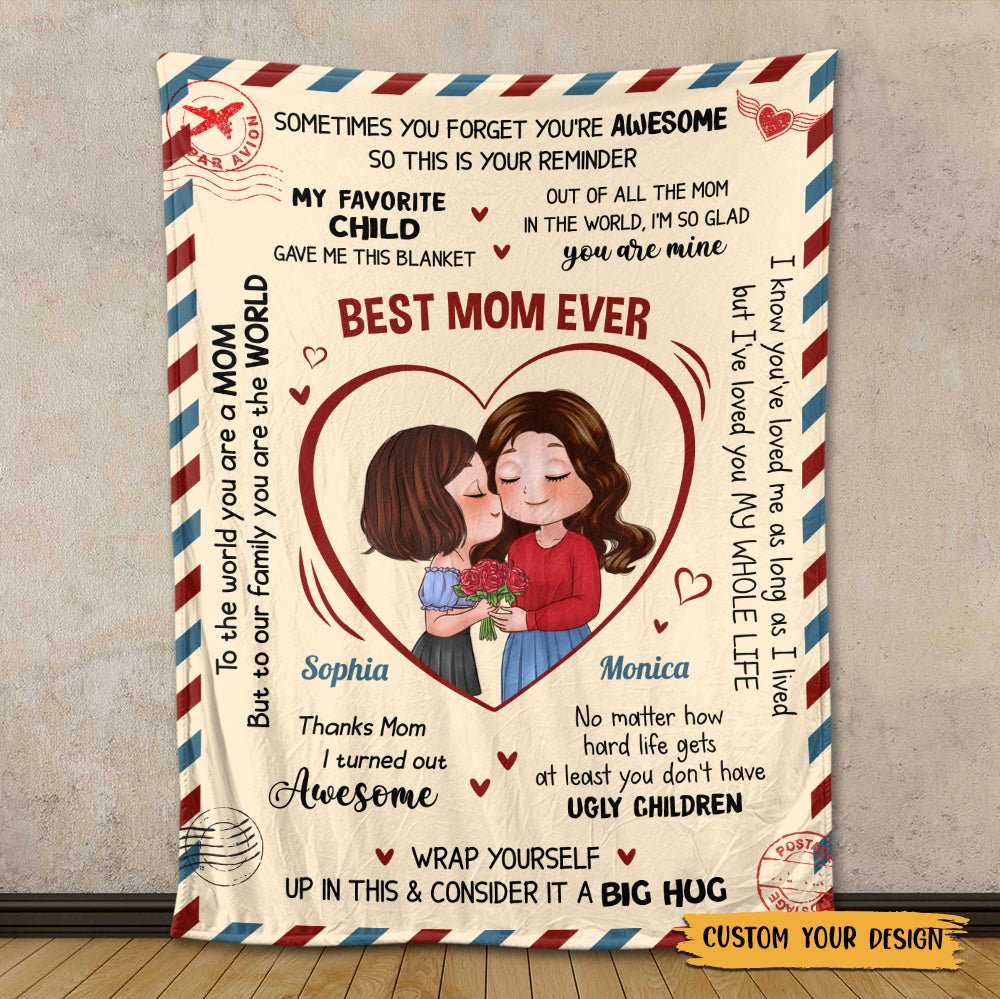 Best Mom Ever - Personalized Blanket - Best Gift For Mom - Giftago