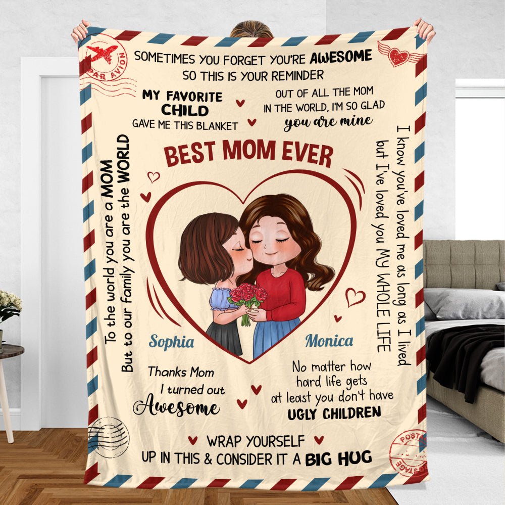 Best Mom Ever - Personalized Blanket - Best Gift For Mom - Giftago