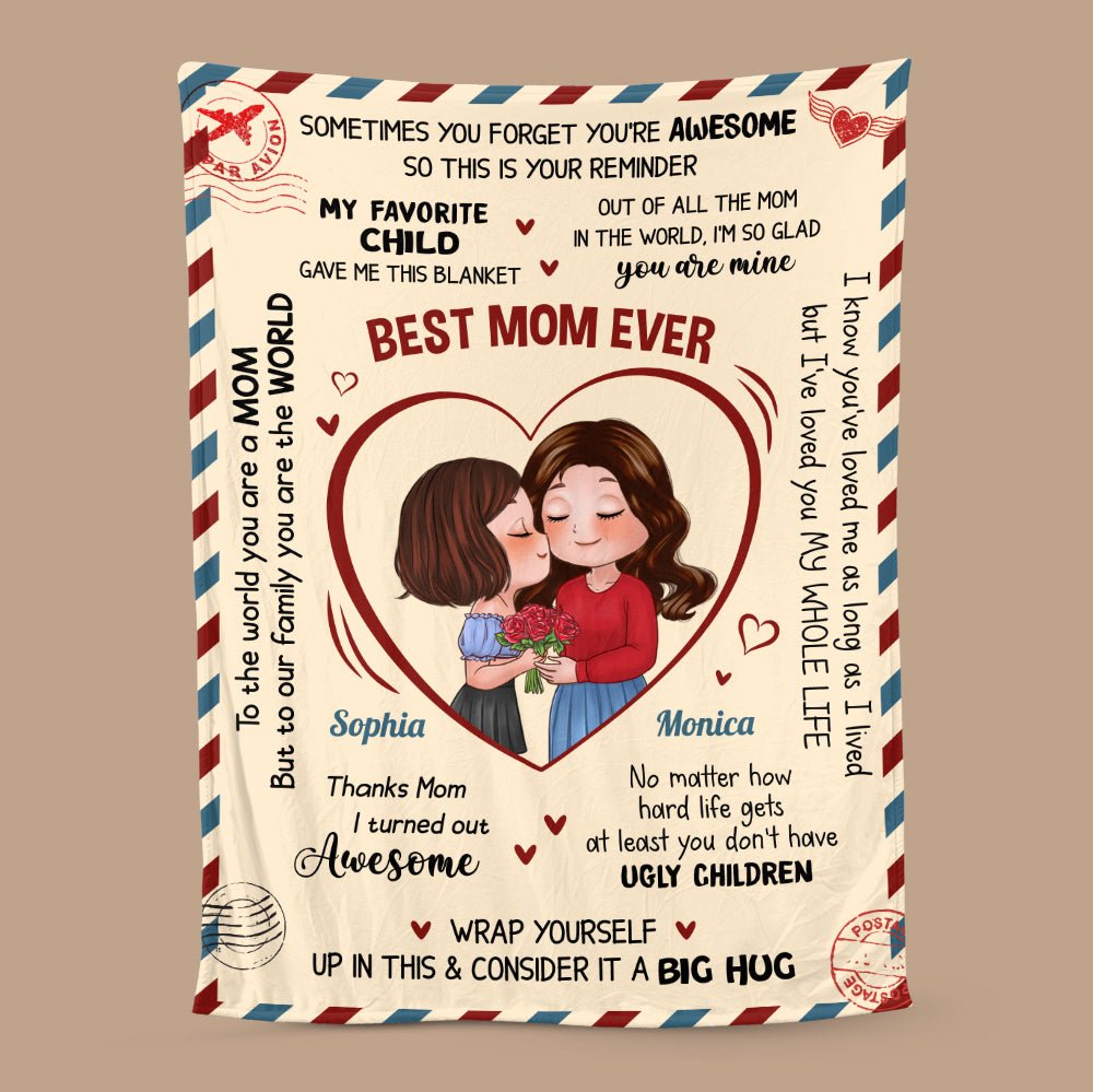 Best Mom Ever - Personalized Blanket - Best Gift For Mom - Giftago