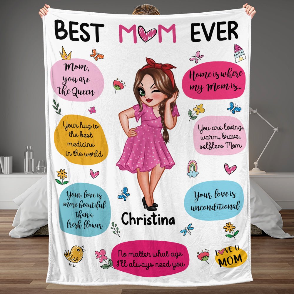 Best Mom Ever - Personalized Blanket - Best Gift For Mother's Day - Giftago