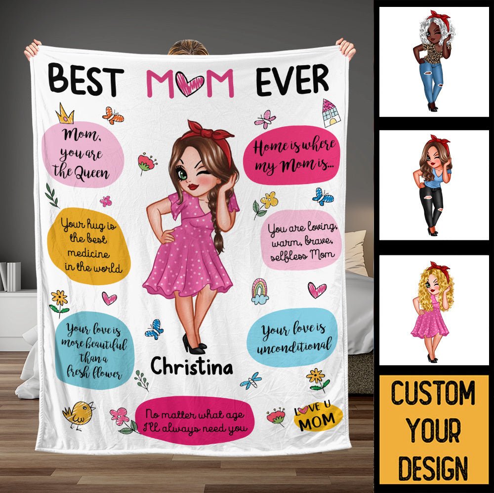 Best Mom Ever - Personalized Blanket - Best Gift For Mother's Day - Giftago