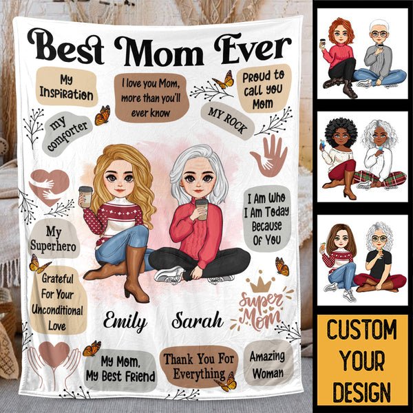 Best Mom Ever - Personalized Blanket - Meaningful Gift For Birthday - Giftago